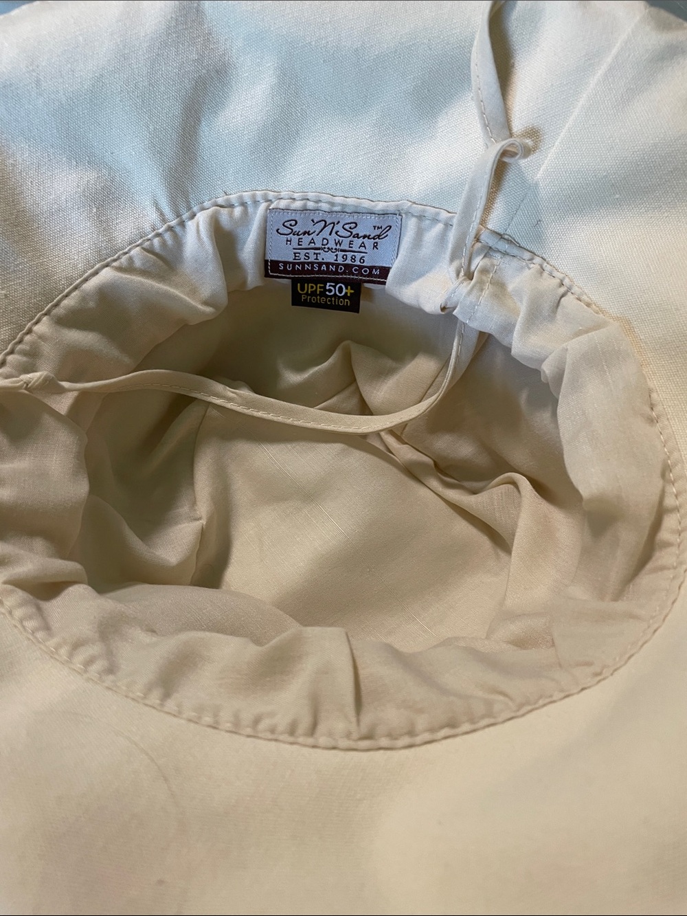 SunSmart Wide Brim Bucket Hat - Cream - Picture 2 of 2
